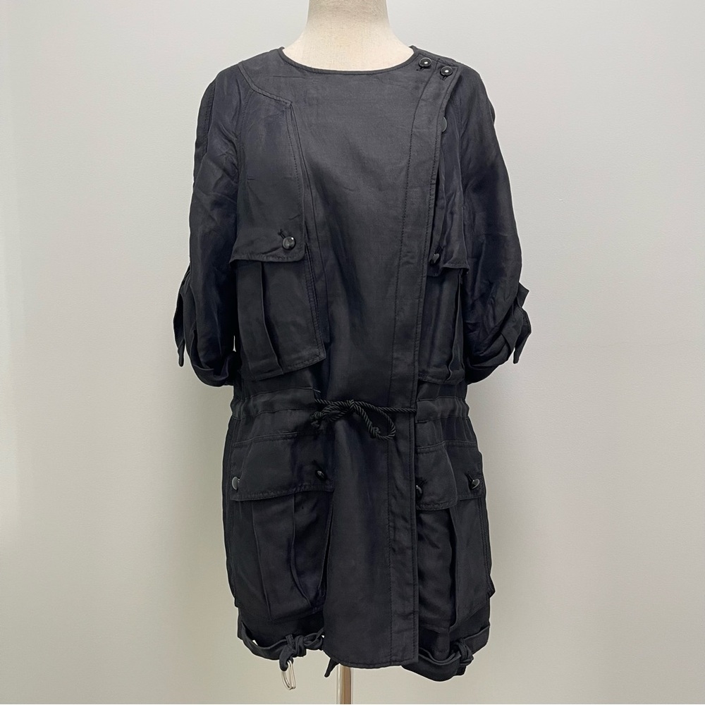 Vintage 3.1 Phillip Lim Linen Blend Utility Jacket, Black, 0